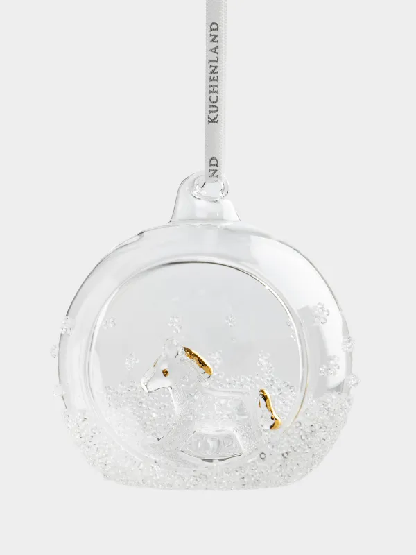 Игрушка елочная, 8 см, стекло, Лошадка в шаре, Ball shape, image-0