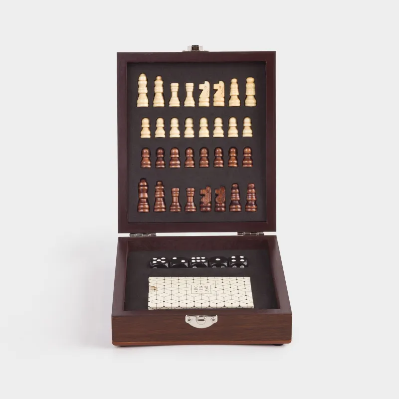 Набор настольных игр, 17х15 см, карты/кости/шахматы, дерево/пластик, Sabal, image-7