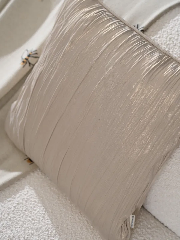 Подушка декоративная, 45х45 см, вельвет, молочно-золотистая, Волны, Aspect, image-2