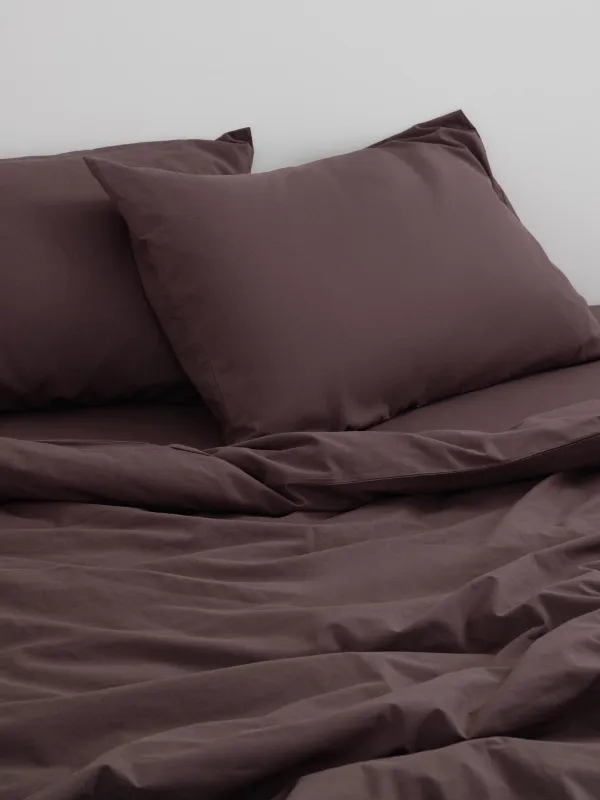 Пододеяльник, 200х220 см, вареный хлопок, коричневый, Washed cotton, image-3