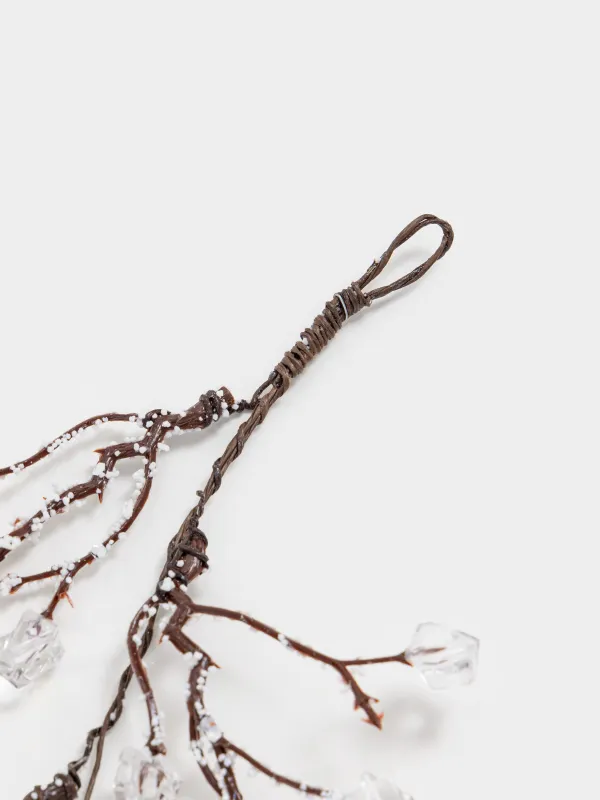 Украшение декоративное, 35 см, подвесное, акрил/пластик, Шишки с кристаллами, Crystal sparkle, image-3