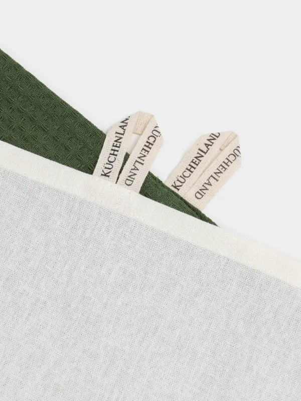 Полотенце кухонное, 40х60 см, 2 шт, хлопок, молочное/зеленое, Шишки на ветке, Conifer, image-3