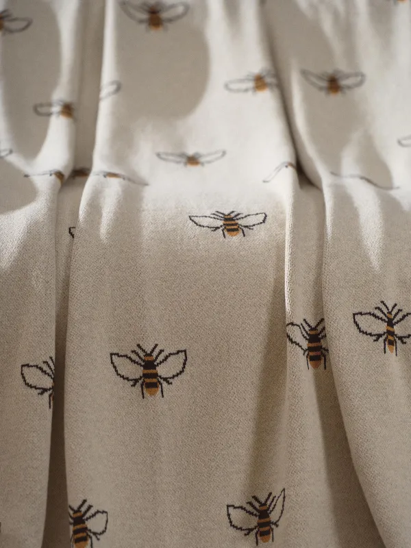 Плед, 130х170 см, хлопок, бежевый, Пчелы, Honey, image-2