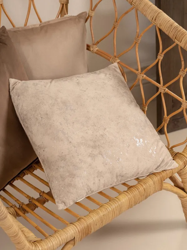 Подушка декоративная, 45х45 см, вельвет, бежевая, Брызги, Sparkly, image-3