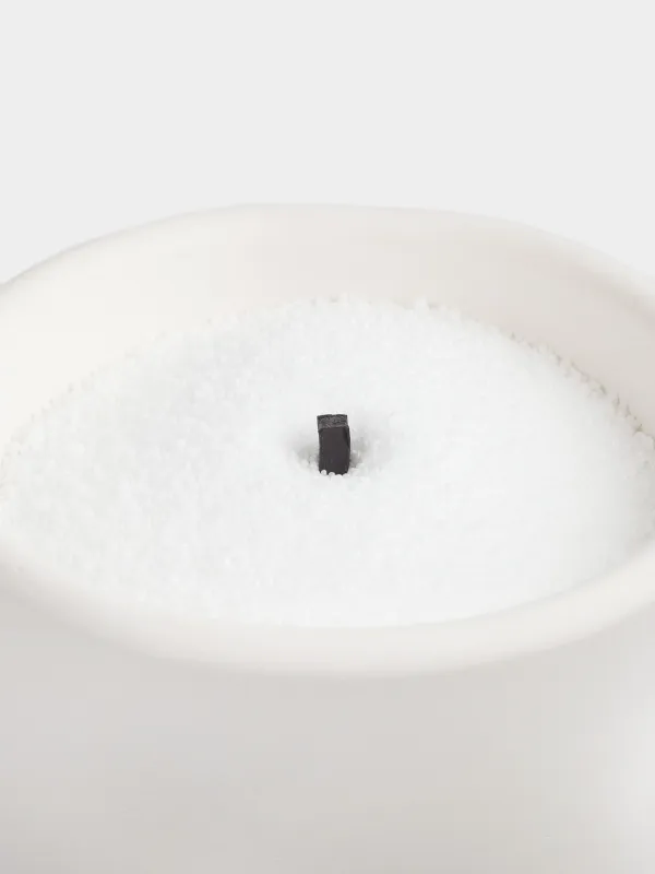 Свеча, 9 см, гипс, насыпная, в подсвечнике, бежевая, Мятый эффект, Crumple, image-3