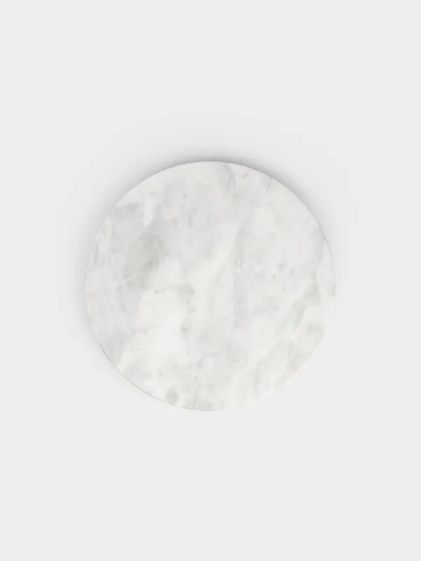 Блюдо сервировочное, 30 см, вращающееся, мрамор, белое, Marble , image-1