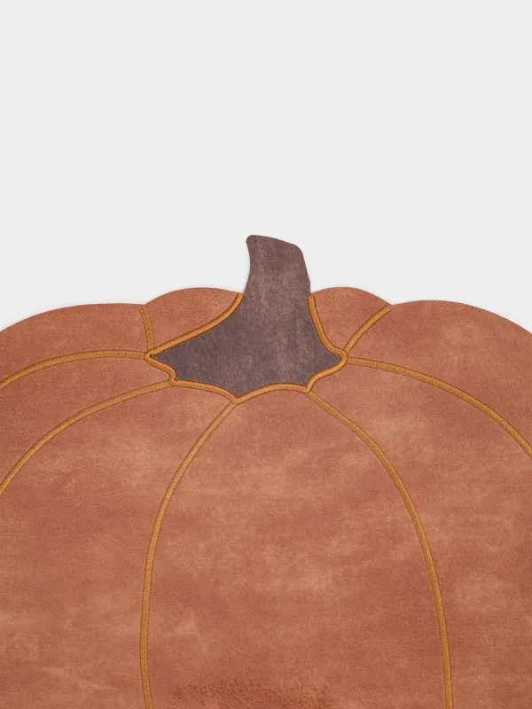 Салфетка под приборы, 38х43 см, ПВХ/полиэстер, фигурная, оранжевая, Тыква, Rock shape, image-1