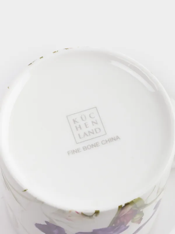 Кружка, 380 мл, 2 шт, фарфор F, белая, с серебристым кантом, Ирис, Antarctica Flowers, image-4