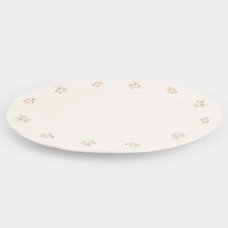 Блюдо, 30х21 см, фарфор N, белое, овальное, Винтажные цветы, La flore