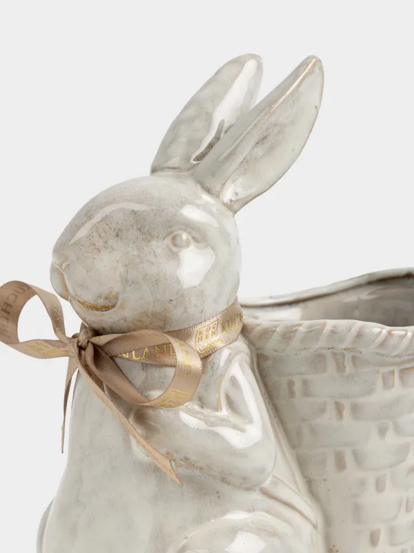 Ваза для цветов, 20 см, декоративная, фарфор P, молочно-коричневая, Кролик, Rustic Easter, image-2