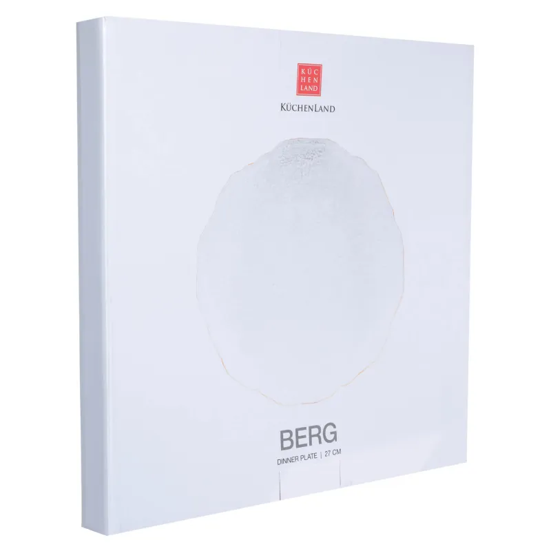 Тарелка обеденная, 27 см, стекло, с золотистым кантом, Berg, image-2