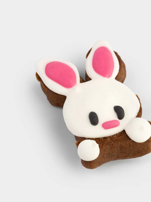 Пряник, 30 гр, глазированный, имбирный, в наборе, бело-оранжевый, Зайка, Prani, image-1