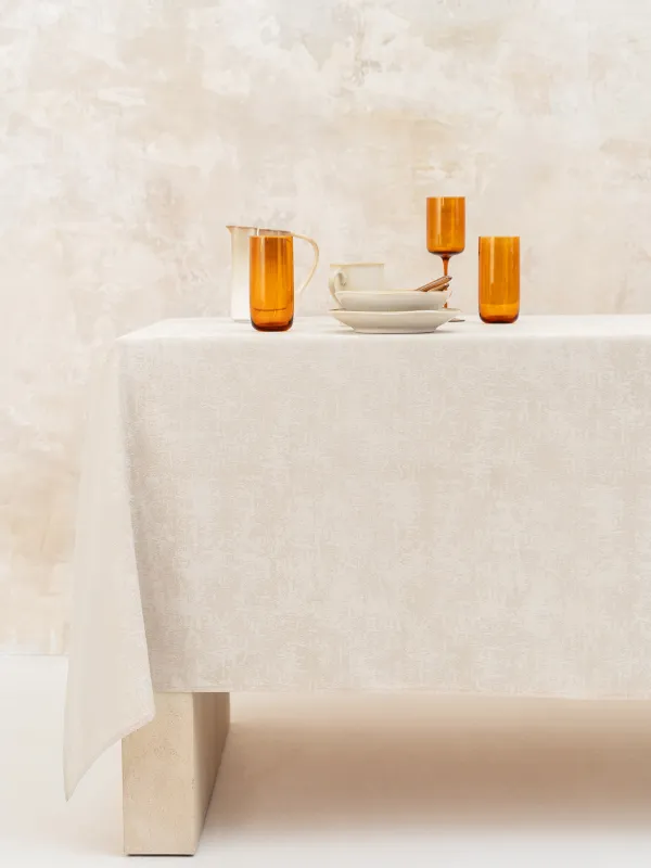 Скатерть, 170х250 см, полиэстер, бежевая, Jacquard, image-0