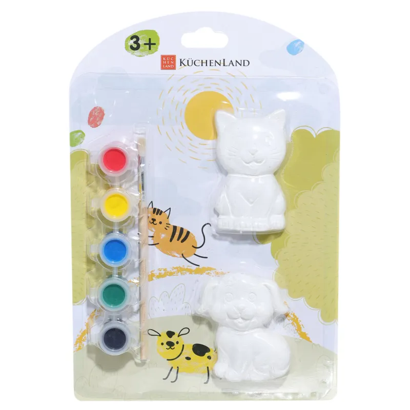 Набор для творчества, 2 пр, роспись, керамика, Котенок и щенок, Cat, image-3