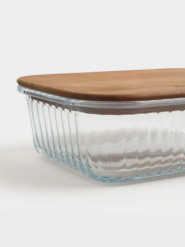 Контейнер, 640 мл, стекло Т/дерево, прямоугольный, Ravi wood, image-6