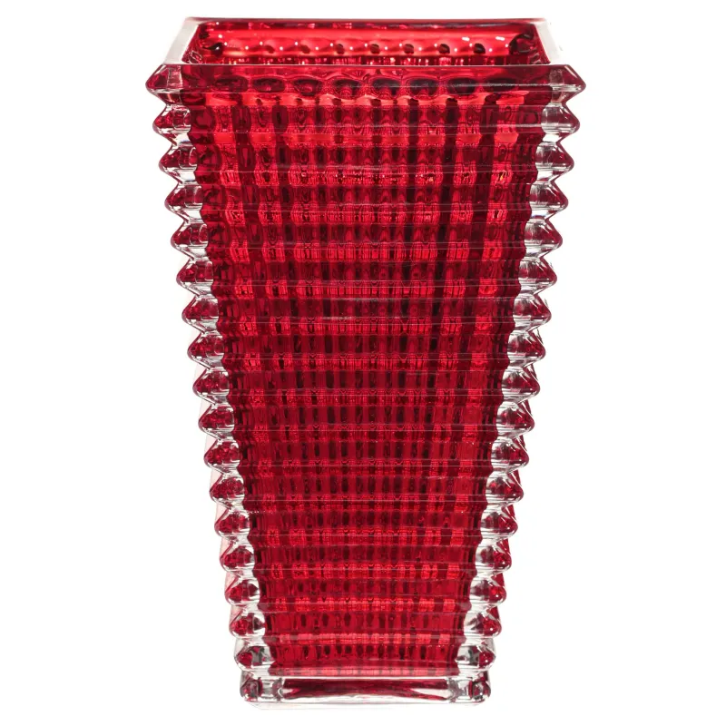 Ваза для цветов 28 см, стекло Р, красная, Mosaic color