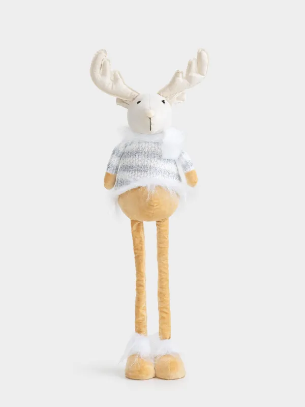 Изделие декоративное, 53/85 см, раздвижное, полиэстер, бежево-серебристое, Олень, Cute, image-1