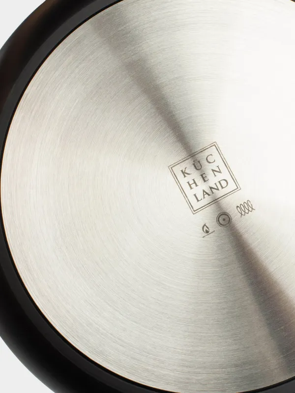 Ковш, 16 см, 1,4 л, с крышкой, с покрытием, алюминий, черный, Black rock, image-3