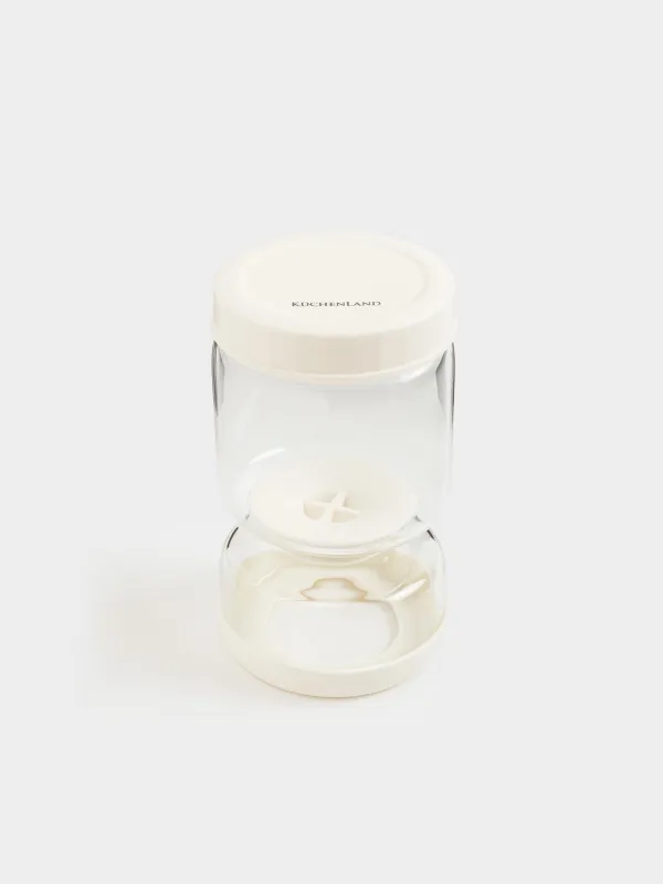 Банка для маринованных продуктов, 300/600 мл, двойная стекло/силикон, бежевая, Laneri, image-2