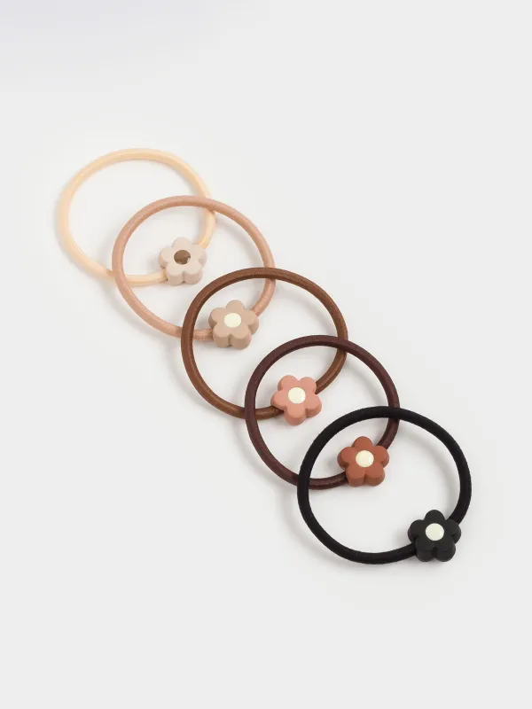 Резинка для волос, 4 см, 5 шт, полиэстер/пластик, микс, Цветок, Gracile, image-2