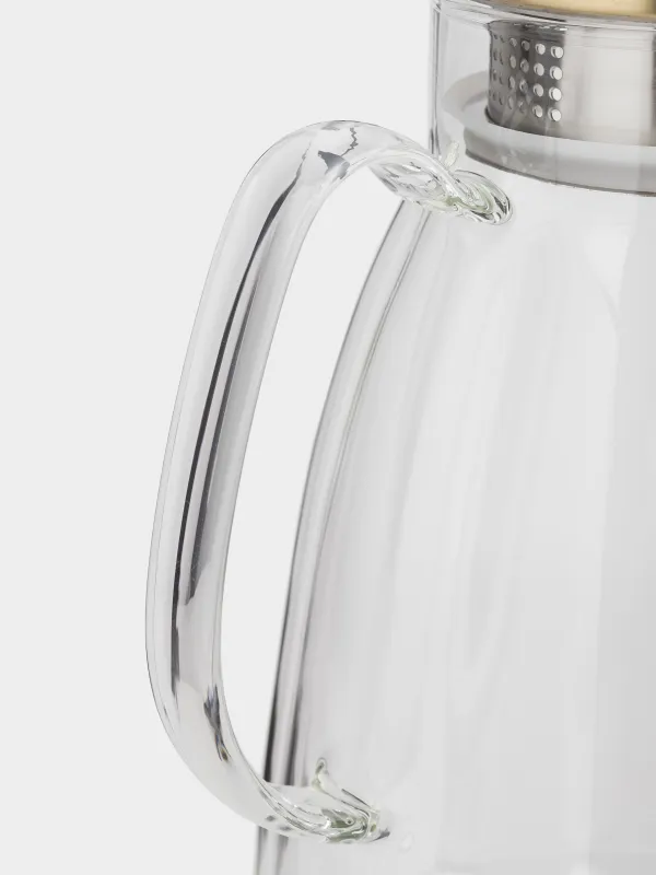 Кувшин, 2,1 л, с крышкой-фильтром, стекло Б/сталь, Ledge, image-3