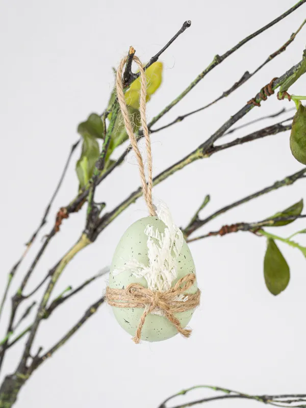 Подвеска декоративная, 6 см, пластик, зеленая, с сухоцветами, Яйцо, Natural Easter, image-3