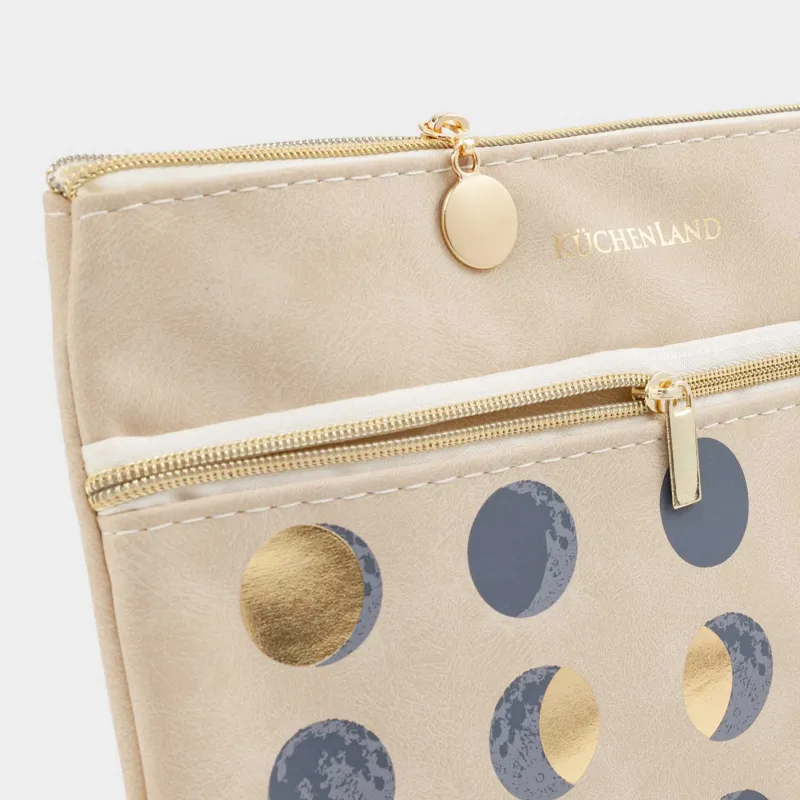 Пенал, 21х14 см, 2 отд, полиуретан, пудровый, Луна, Eclipse, image-2