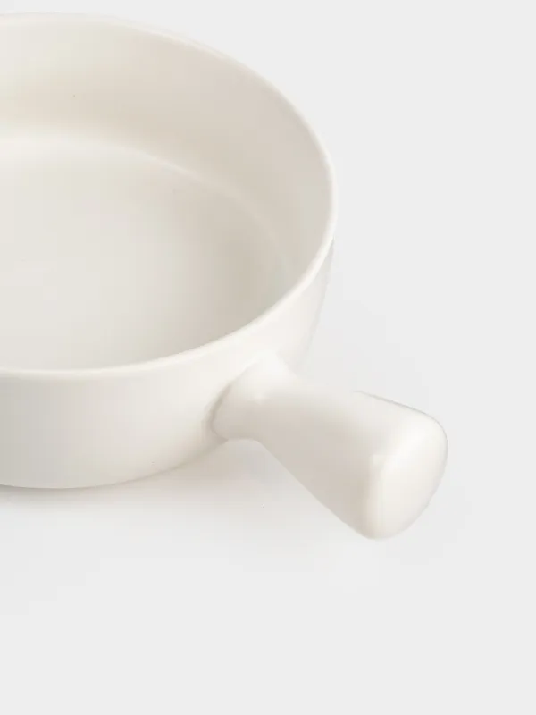 Форма для запекания, 15 см, с ручкой, круглая, керамика, белая, Light kitchen, image-2