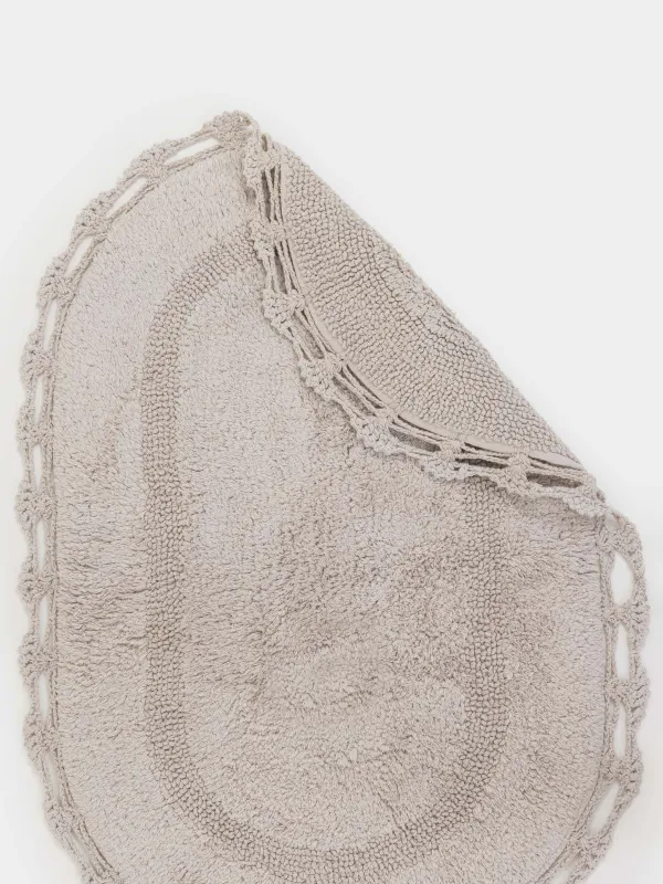 Коврик, 60x100 см, овальный, хлопок, бежевый, Кружево, Knit, image-4