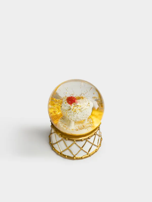 Снежный шар, 9 см, Овечка в шапке, Golden style, image-1