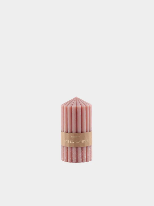 Свеча, 14 см, цилиндрическая, Ribbed candle, image-2