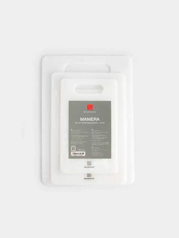 Набор досок разделочных, 25/30/35 см, 3 шт, пластик, прямоугольный, белый, Maniera, image-7