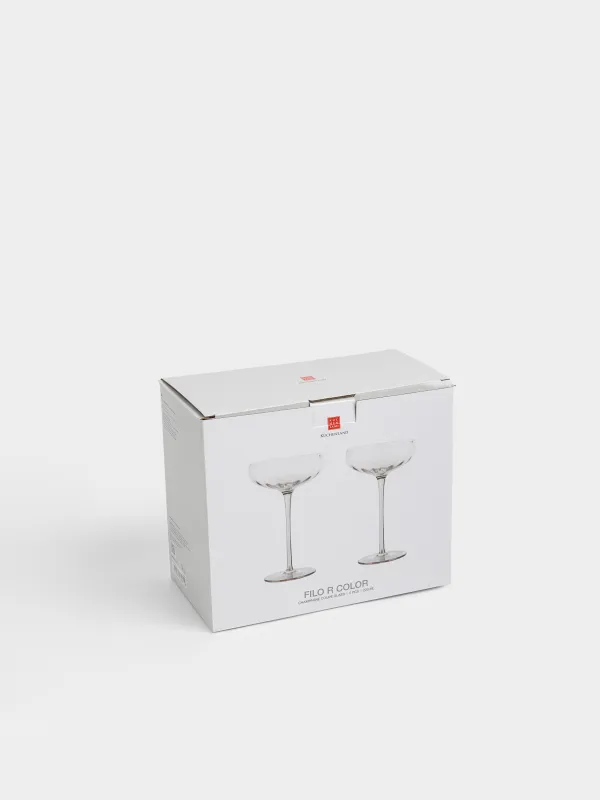 Бокал-креманка для шампанского, 220 мл, 2 шт, стекло, бежевый, Filo R color, image-4