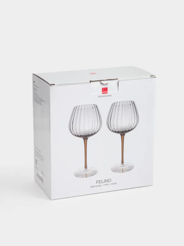 Бокал для вина, 440 мл, 2 шт, стекло, коричневый градиент, Felino, image-5