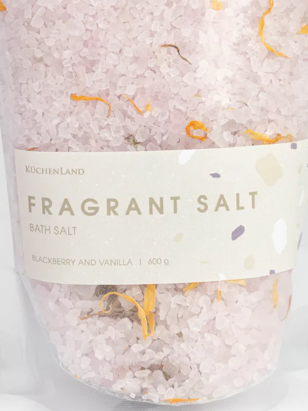 Соль для ванны, 600 гр, восстанавливающая, с сухоцветами, Ежевика и ваниль, Fragrant salt, image-1