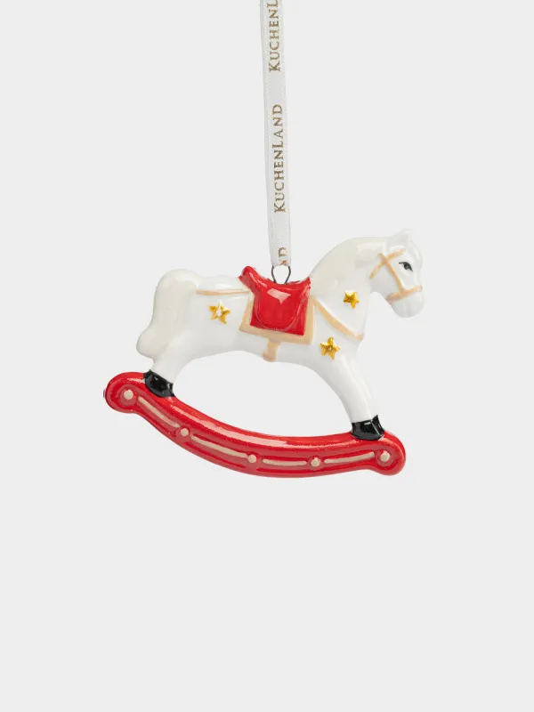 Игрушка елочная, 8х7 см, Лошадка-качалка, Figure horse, image-1