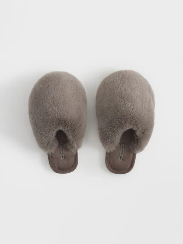 Тапочки домашние, коричневые, Bushy, image-1