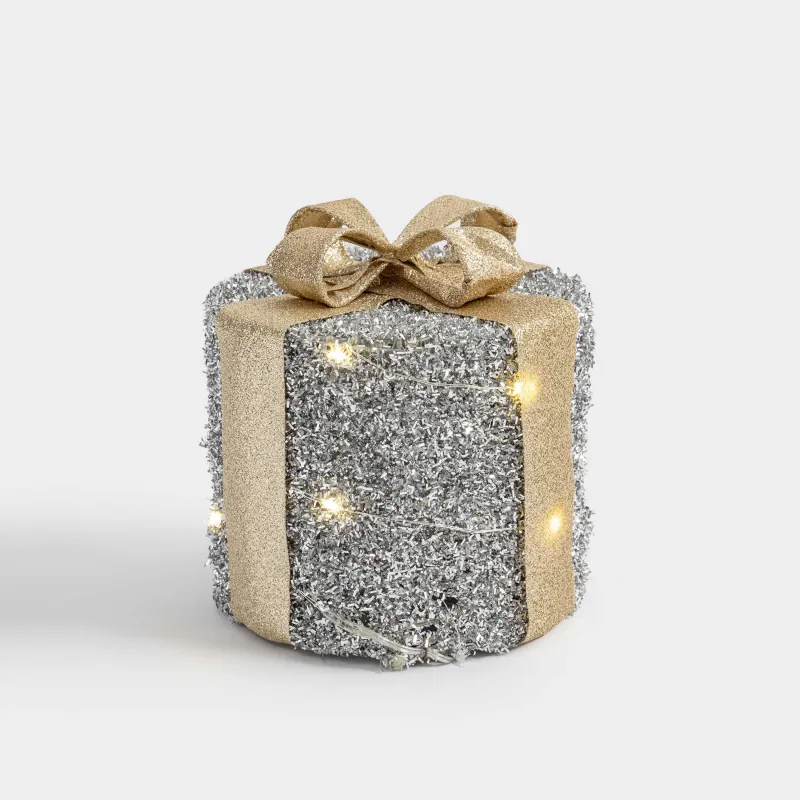 Статуэтка с подсветкой, 15 см, полиэстер/металл, круглая, серебристая, Подарок, Frosty sparks