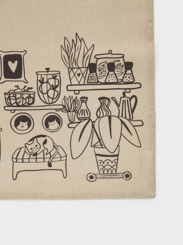 Фартук, 70х85 см, хлопок, песочный, Кухонный уголок, Kitchen art, image-1