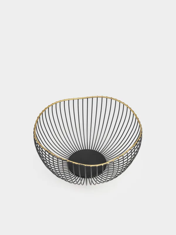 Корзина для фруктов, 26 см, металл, черная, Волнистый край, Twist black, image-2