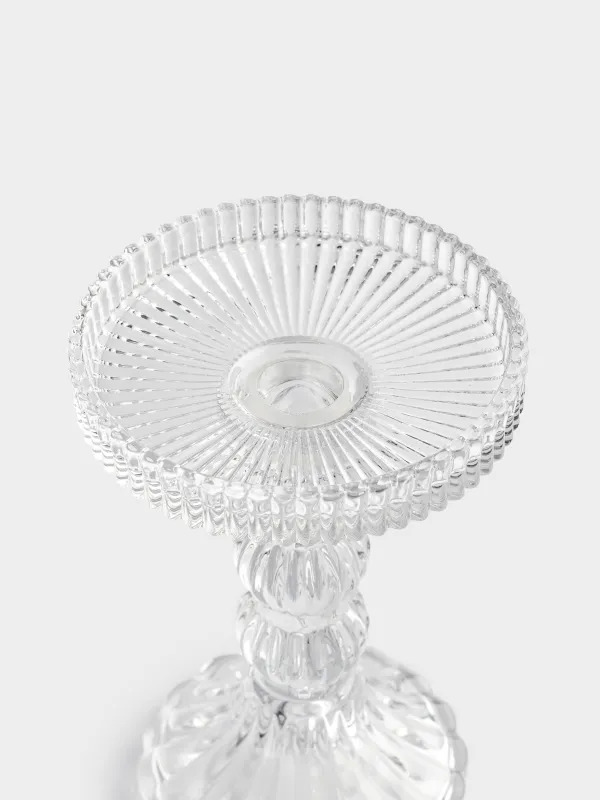 Подсвечник, 14 см, для цилиндрической/тонкой свечи, на ножке, разборный, стекло, Ribby, image-4