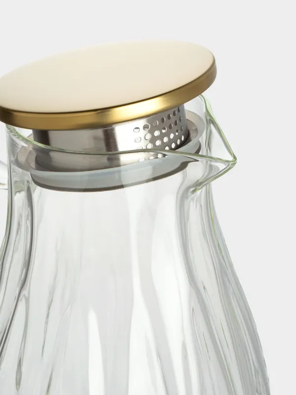 Кувшин, 2 л, с крышкой-фильтром, стекло Б/сталь, Ledge, image-7