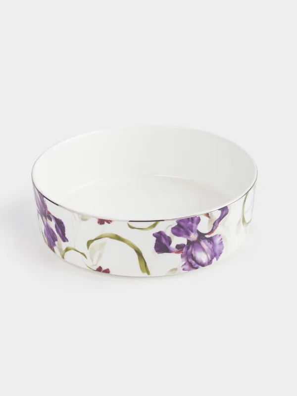 Блюдо, 20х6 см, с бортами, фарфор F, с серебристым кантом, Ирис, Antarctica Flowers, image-1