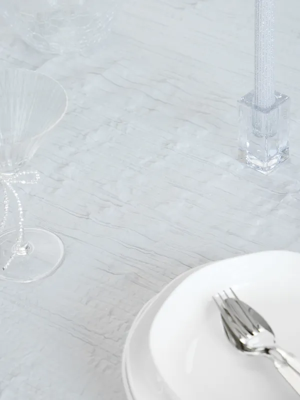 Скатерть, 170х250 см, полиэстер, светло-серая, Мятый эффект, Dented, image-2