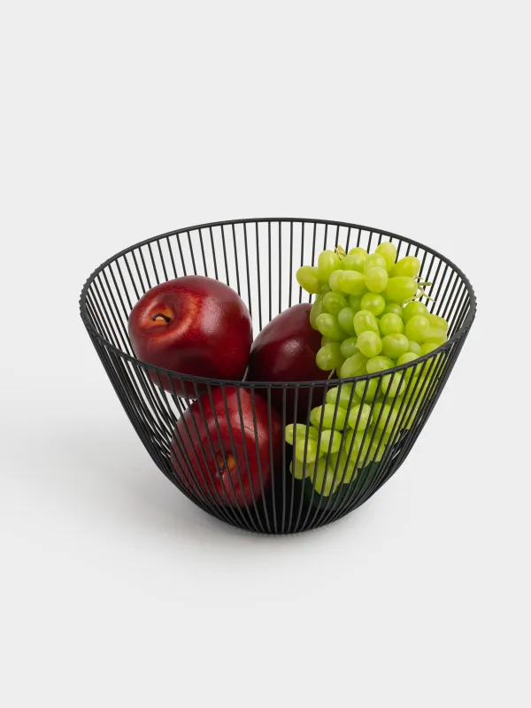Корзина для фруктов, 25 см, металл, черная, Twist black, image-4