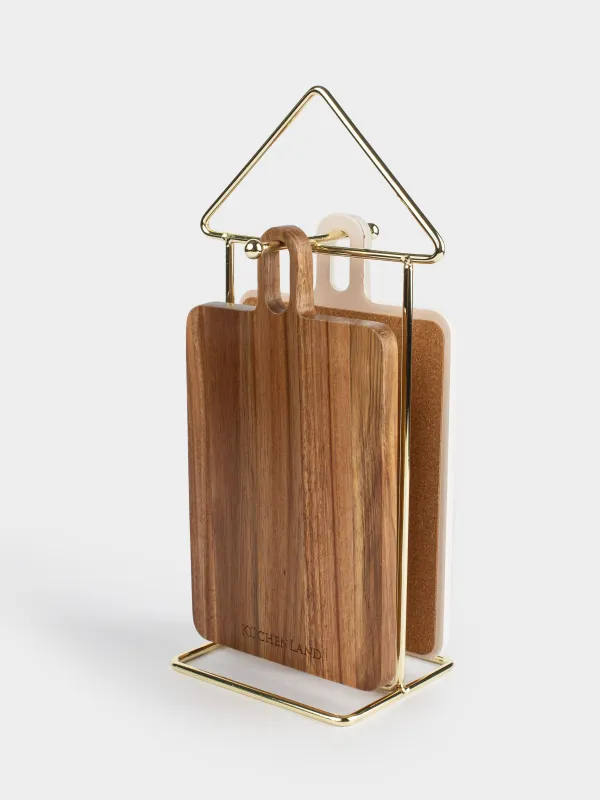 Набор кухонных принадлежностей, 2 пр, на подставке, дерево/сталь, Дом, Course, image-1