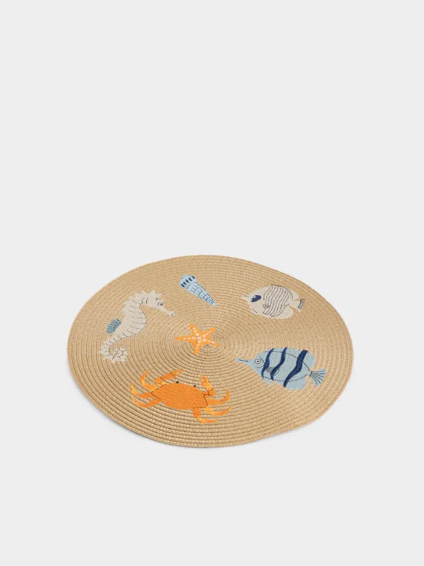 Салфетка под приборы, 38 см, Морские обитатели, Circle embroidery, image-2