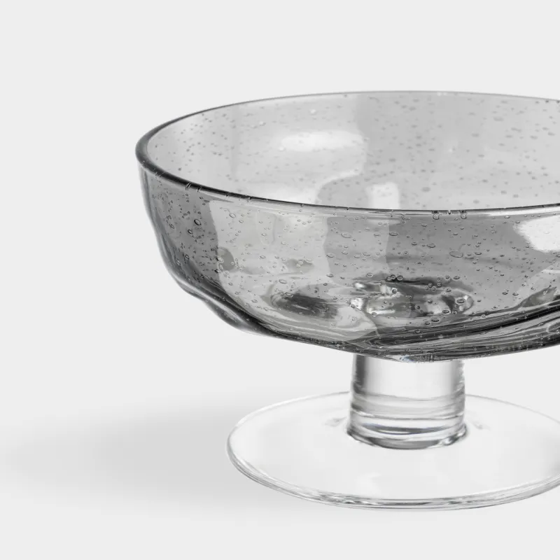 Креманка, 12 см, 340 мл, стекло, серая, Drip, image-2