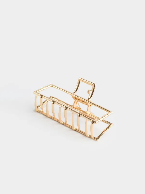 Заколка для волос, 9 см, металл, золотистая, Крабик, Fantastic gold, image-1