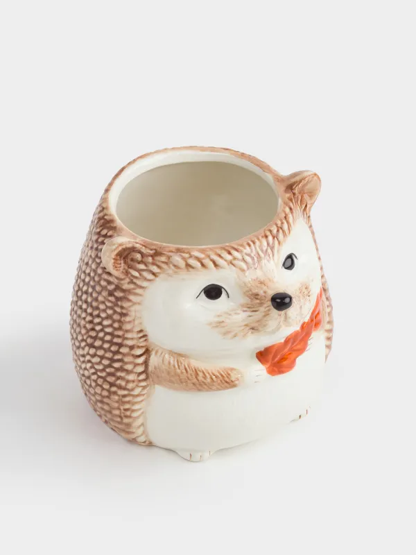 Подставка для кухонных принадлежностей, 13 см, керамика, молочно-коричневая, Еж, Forest symphony, image-2